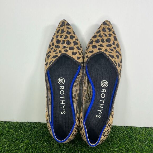 Rothy's The Point Leopard Cheetah Animal Print Ballet Flat Shoes Size 7 - Picture 5 of 8